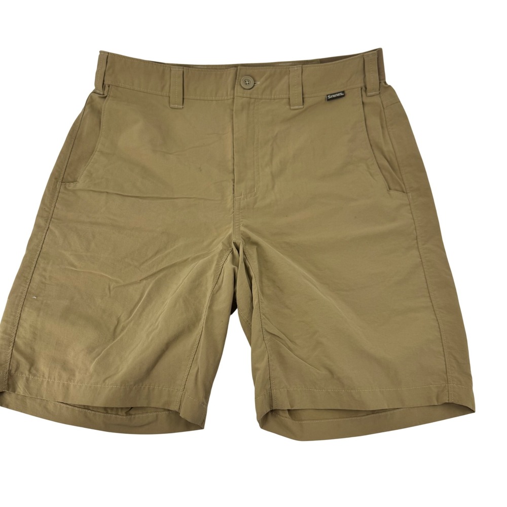 Simms Men's Size 32 Khaki Fishing‎ Cargo Shorts Lightweight Quick Dry